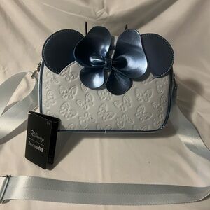 Loungefly Blue and White Crossbody Bag with Bow